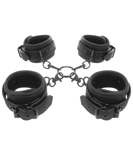 FETISH SUBMISSIVE - SET DI MANETTE PER MANI E CAVIGLIE CON FODERA IN NOPRENE