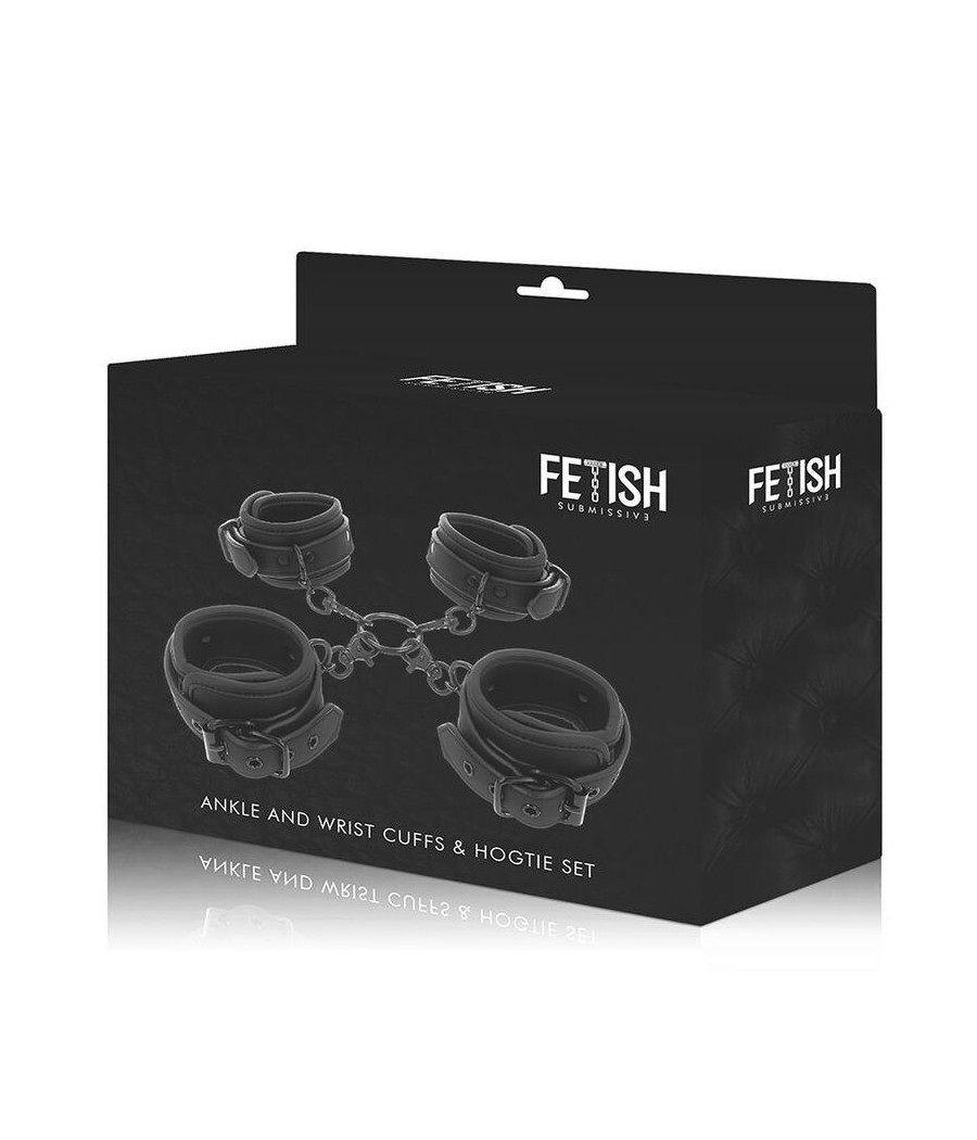 FETISH SUBMISSIVE - SET DI MANETTE PER MANI E CAVIGLIE CON FODERA IN NOPRENE