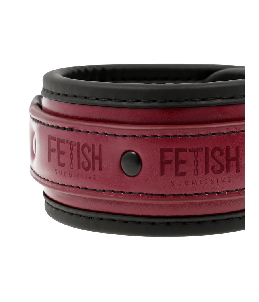 FETISH SUBMISSIVE DARK ROOM - MENOTTES EN CUIR VÉGAN AVEC DOUBLURE EN NÉOPRÈNE