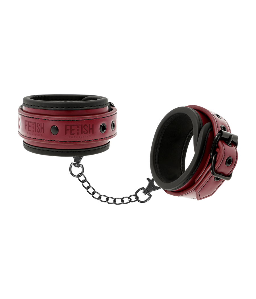 FETISH SUBMISSIVE DARK ROOM - MANETTE ALLA CAVIGLIA VEGAN IN PELLE CON FODERA IN NEOPRENE
