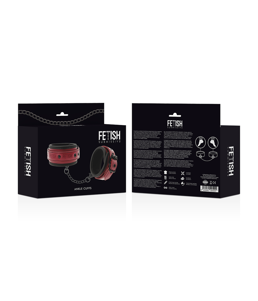 FETISH SUBMISSIVE DARK ROOM -  ESPOSAS TOBILLOS CUERO VEGANO CON FORRO DE NEOPRENO