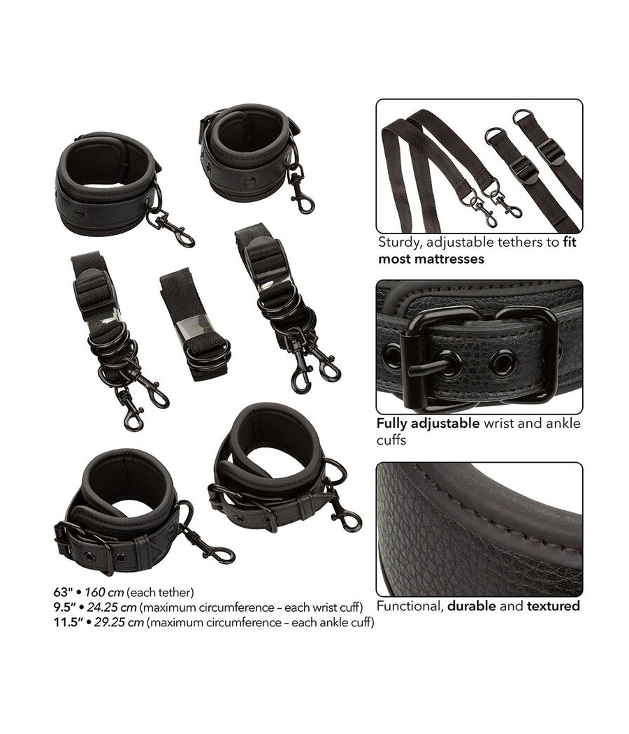 CALEXOTICS - NOCTURNAL BETTFESSELN LEDER VERSTELLBAR SCHWARZ