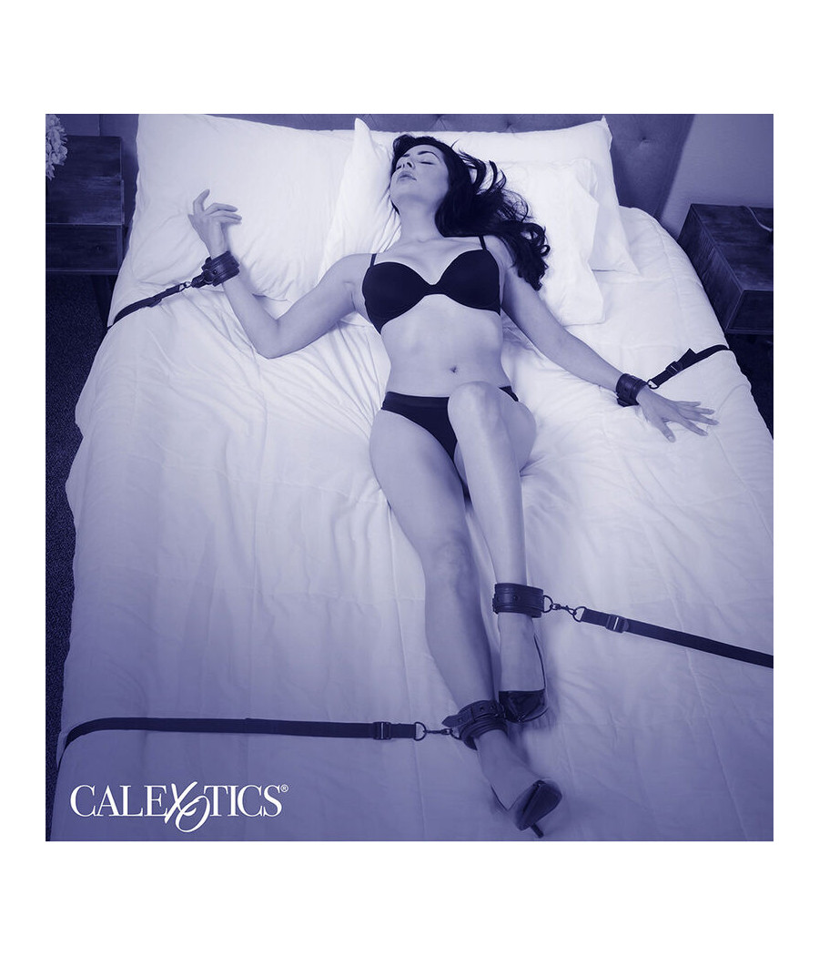 CALEXOTICS - NOCTURNAL BED RESTRAINTS LEATHER ADJUSTABLE BLACK