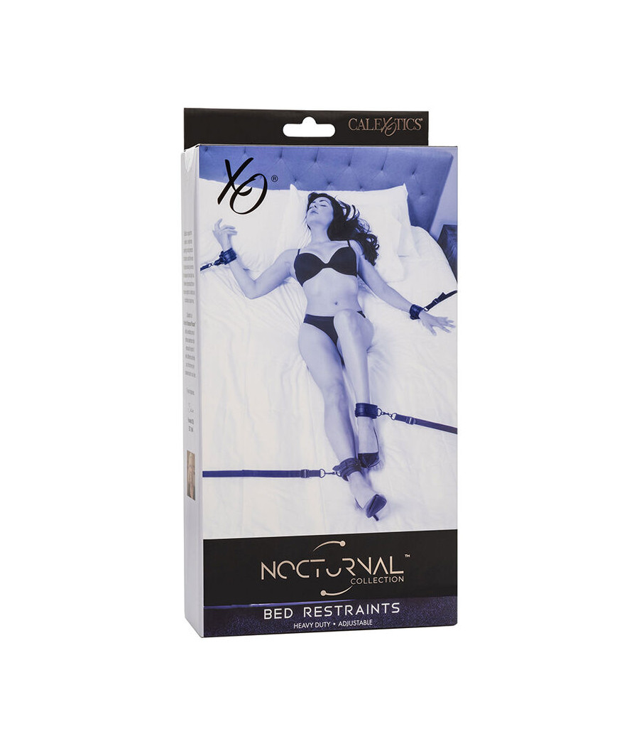 CALEXOTICS - NOCTURNAL CINGHIE PER LETTO IN PELLE REGOLABILI NERE