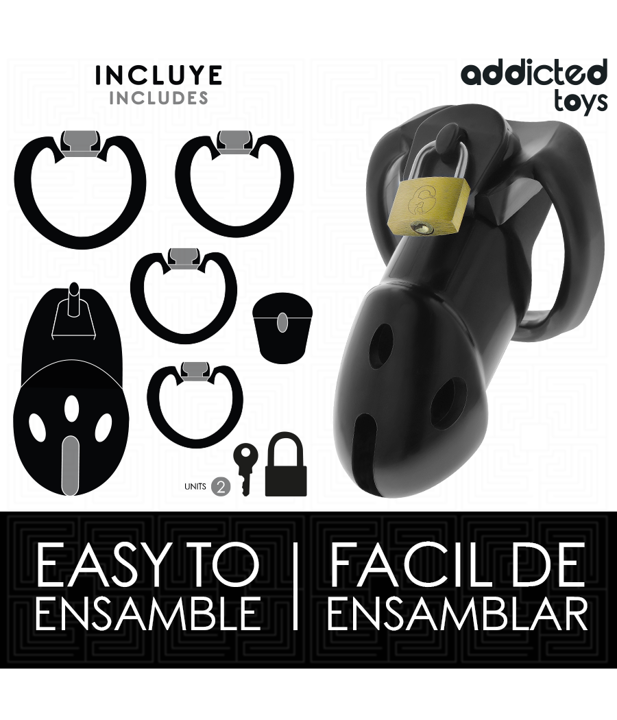 ADDICTED TOYS LOCKED - CAGE À PÉNIS UNBROKEN DEN 9,8 CM