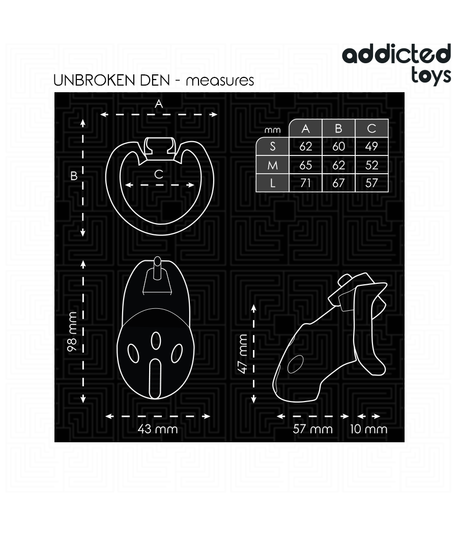 ADDICTED TOYS LOCKED - UNBROKEN DEN PENISKÄFIG 9,8 CM