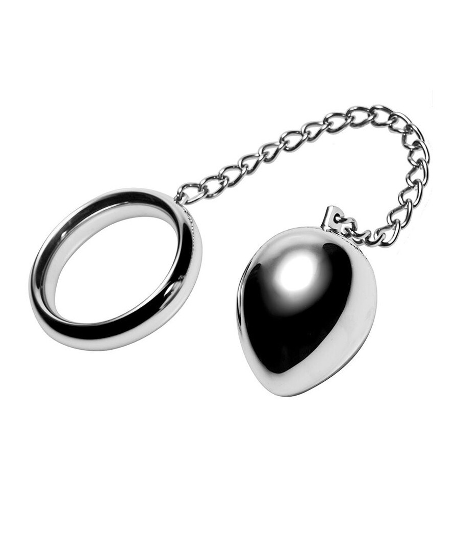 METAL HARD - COCK RING 40MM + CHAIN WITH METAL BALL