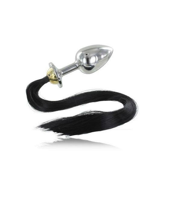 METAL HARD - PLUG ANAL ACERO CON COLA 8.89CM
