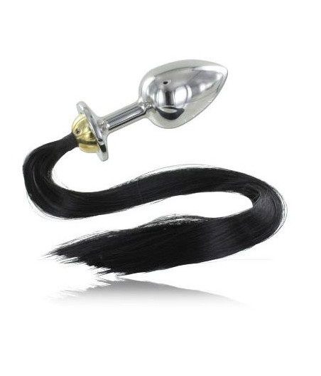 METAL HARD - PLUG ANALE IN ACCIAIO METALLIZZATO CON CODA 8,89 CM