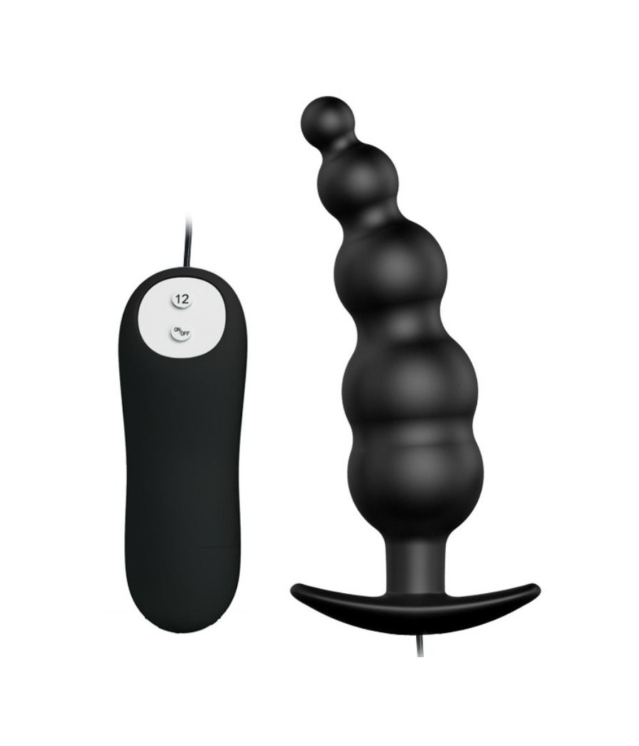 PRETTY LOVE - ANALPLUG AUS SILIKON EXTRA STIMULATION UND 12 VIBRATIONSMODI SCHWARZ