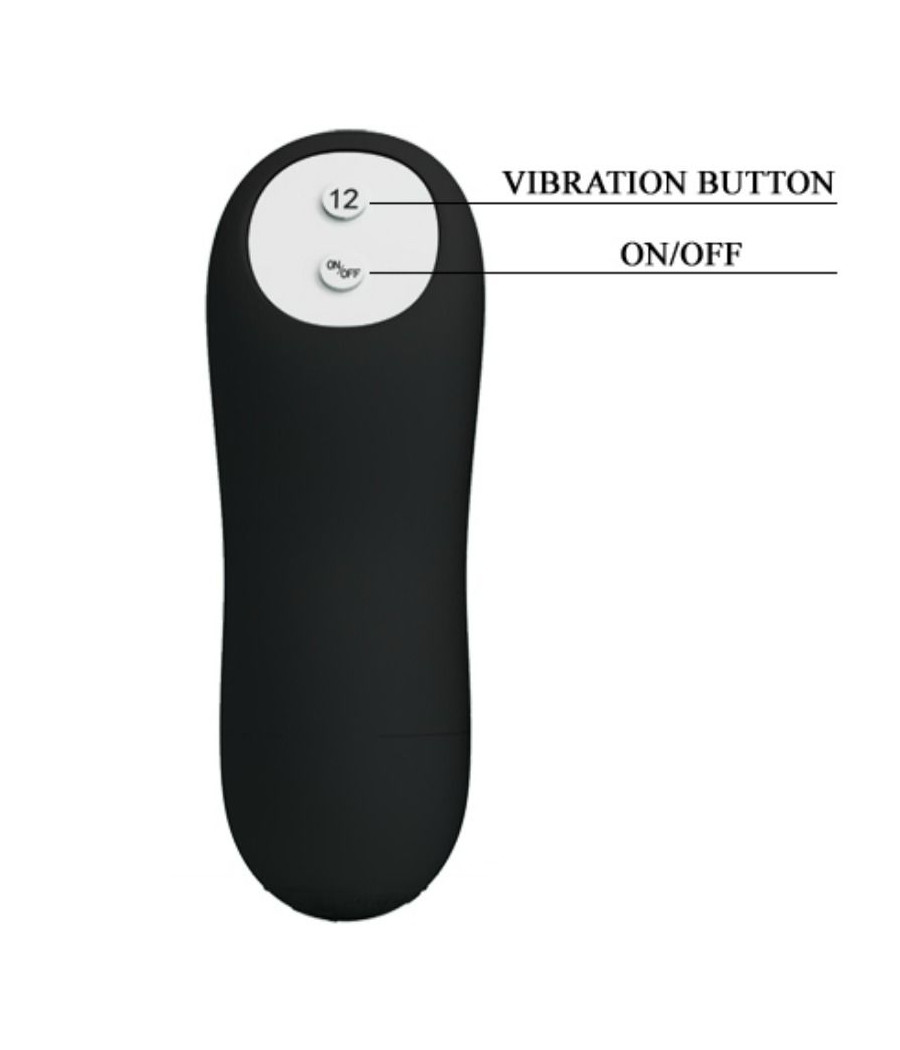 PRETTY LOVE - ANALPLUG AUS SILIKON EXTRA STIMULATION UND 12 VIBRATIONSMODI SCHWARZ