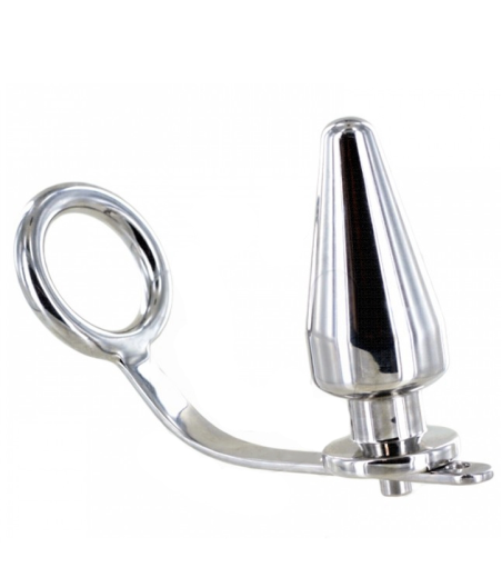 METAL HARD - ANELLO IN ACCIAIO DURO CON TAPPO ANALE 45 X 45 MM