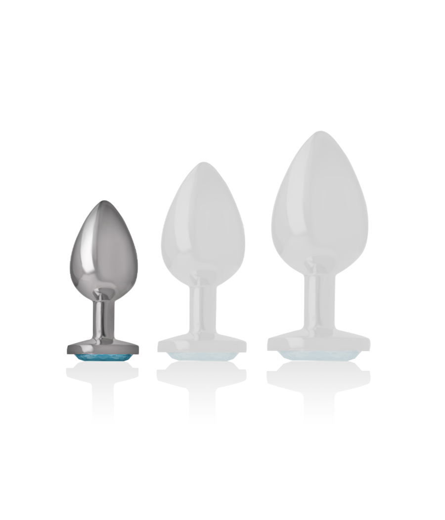 INTENSE - PLUG ANAL METAL ALUMINIO CON CRISTAL AZUL TALLA S