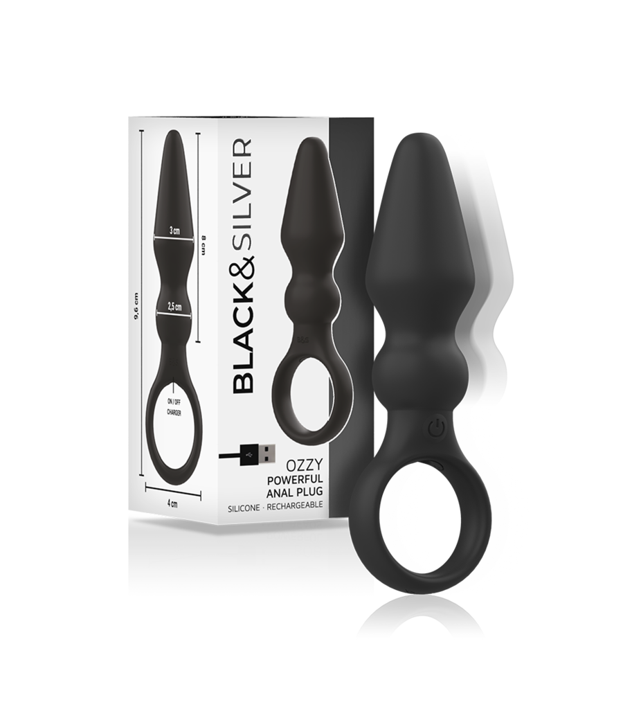 BLACK&SILVER - OZZY LEISTUNGSSTARKER SILIKON-ANALSPLUG