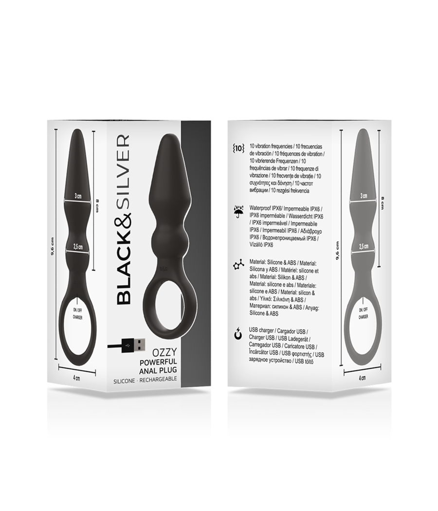 BLACK&SILVER - POTENTE PLUG ANALE IN SILICONE OZZY