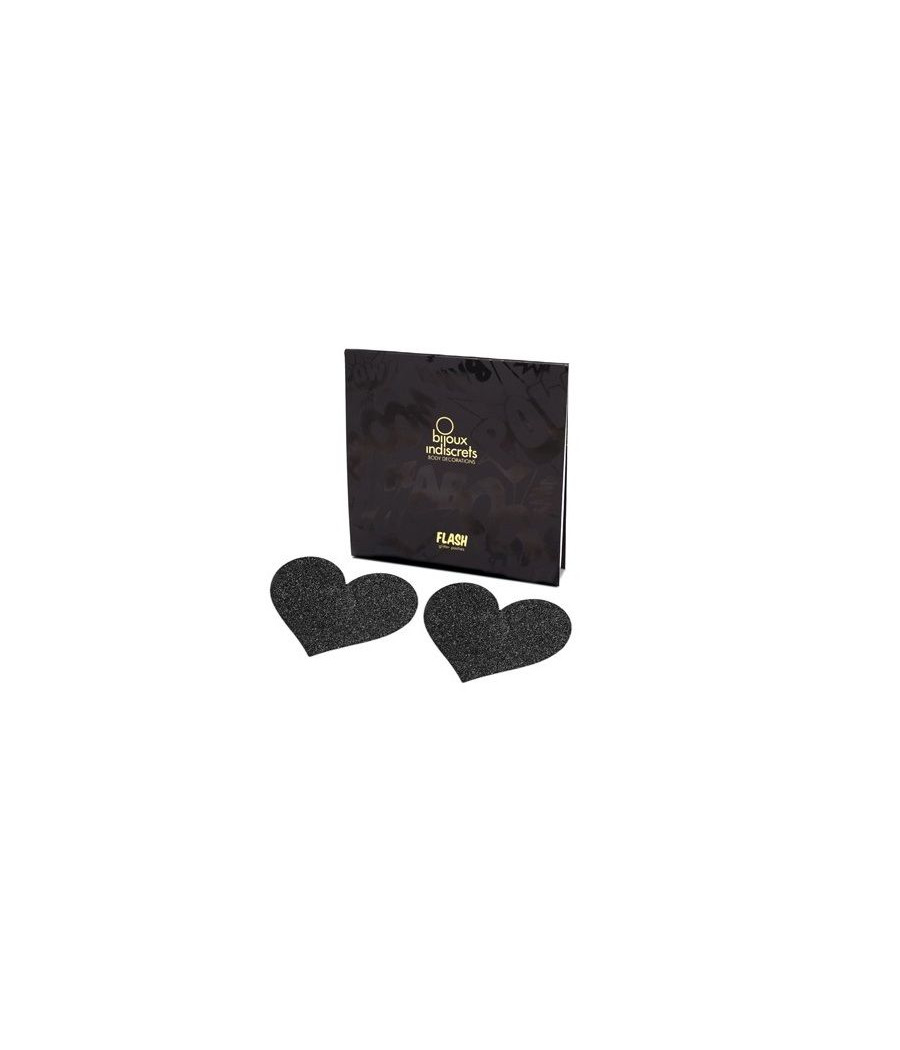 BIJOUX - INDISCRETS FLASH BLACK HEART NIPPLE CUTS
