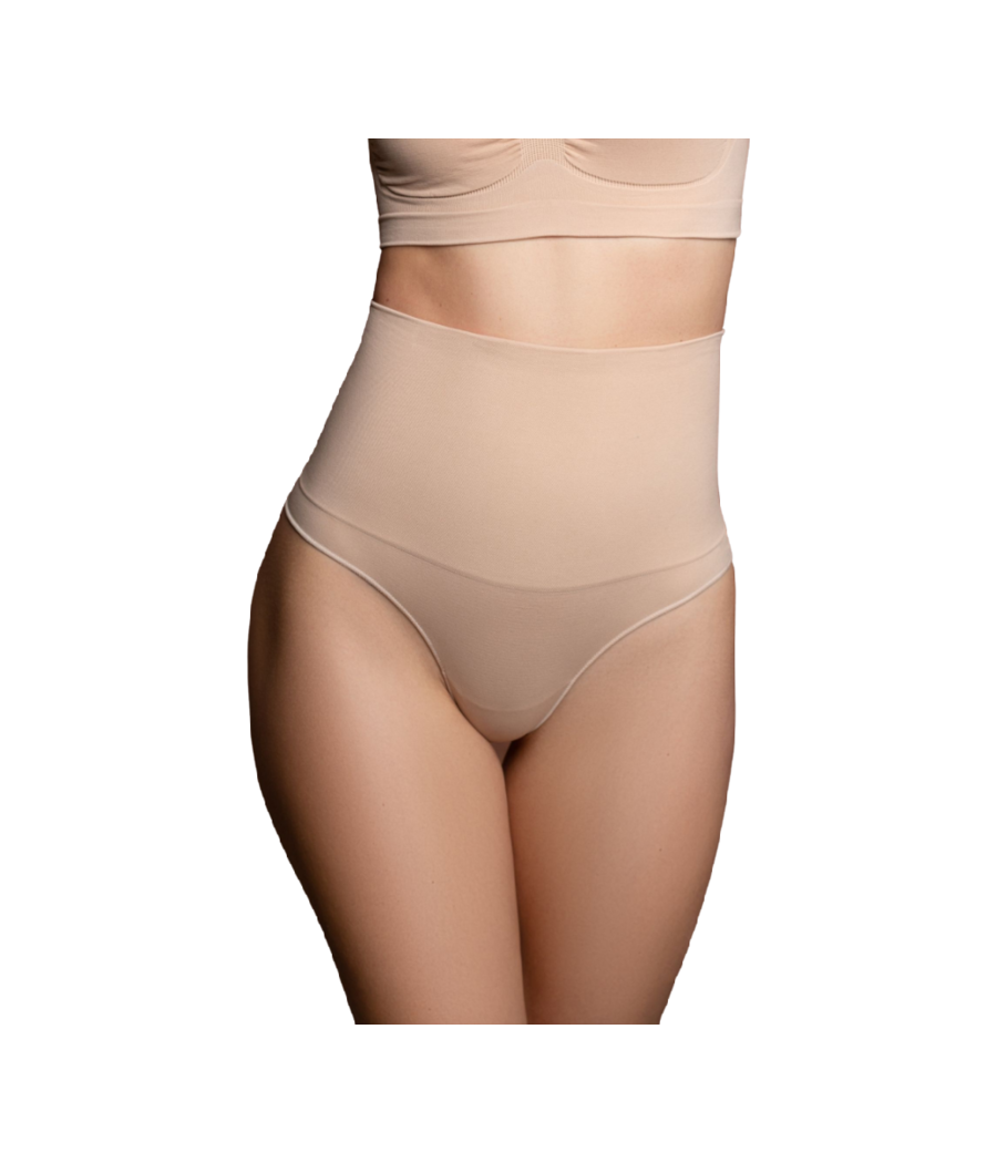 BYE-BRA - FAJA SENZA CUCITURE STILE PERIZOMA BEIGE MISURARE L