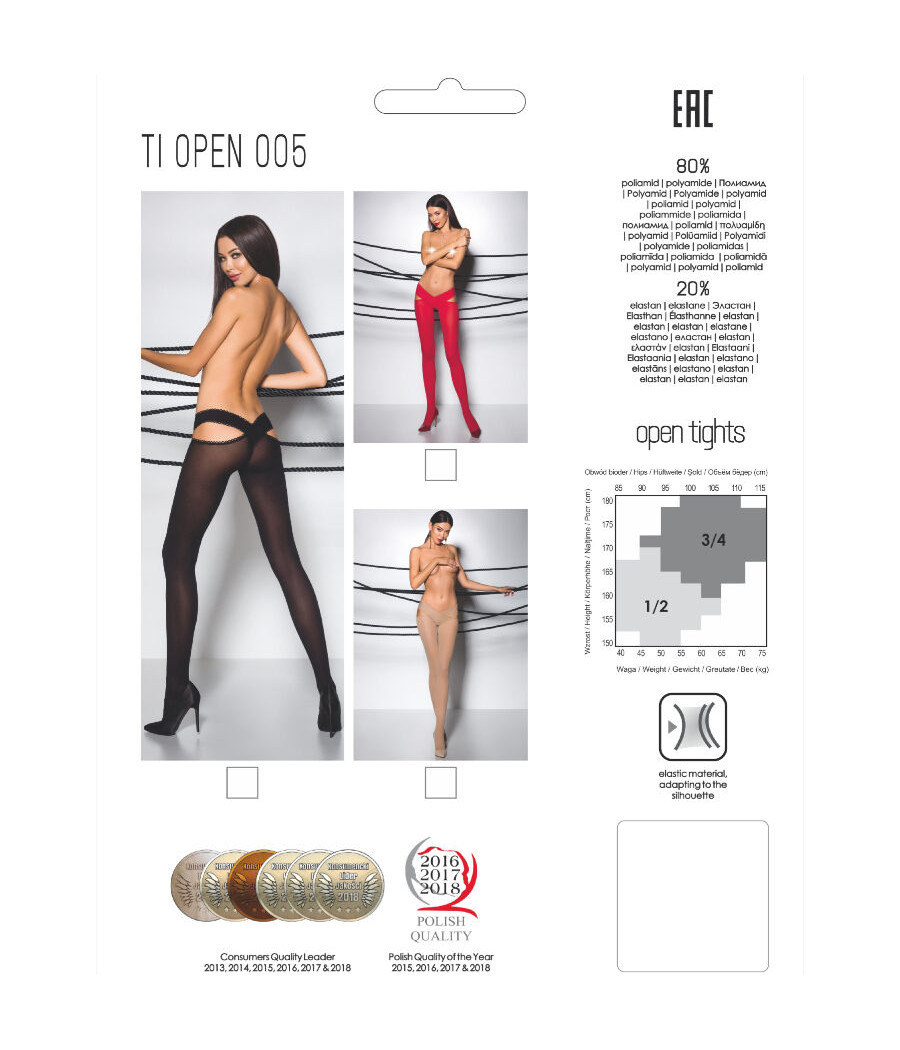 PASSION - TIOPEN 005 SCHWARZE STRUMPFHOSE 1/2 60 DEN