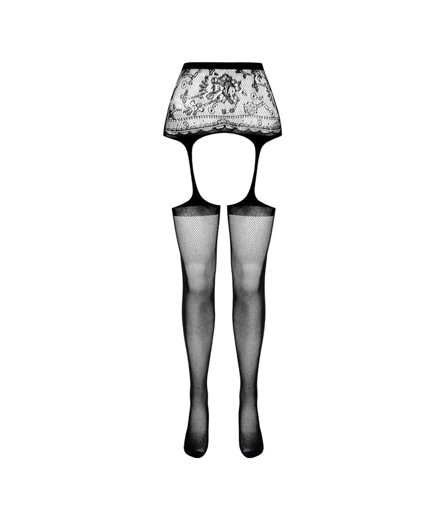 PASSION - S028 COLLANT NERO CON GIARRETTIERA TAGLIA UNICA