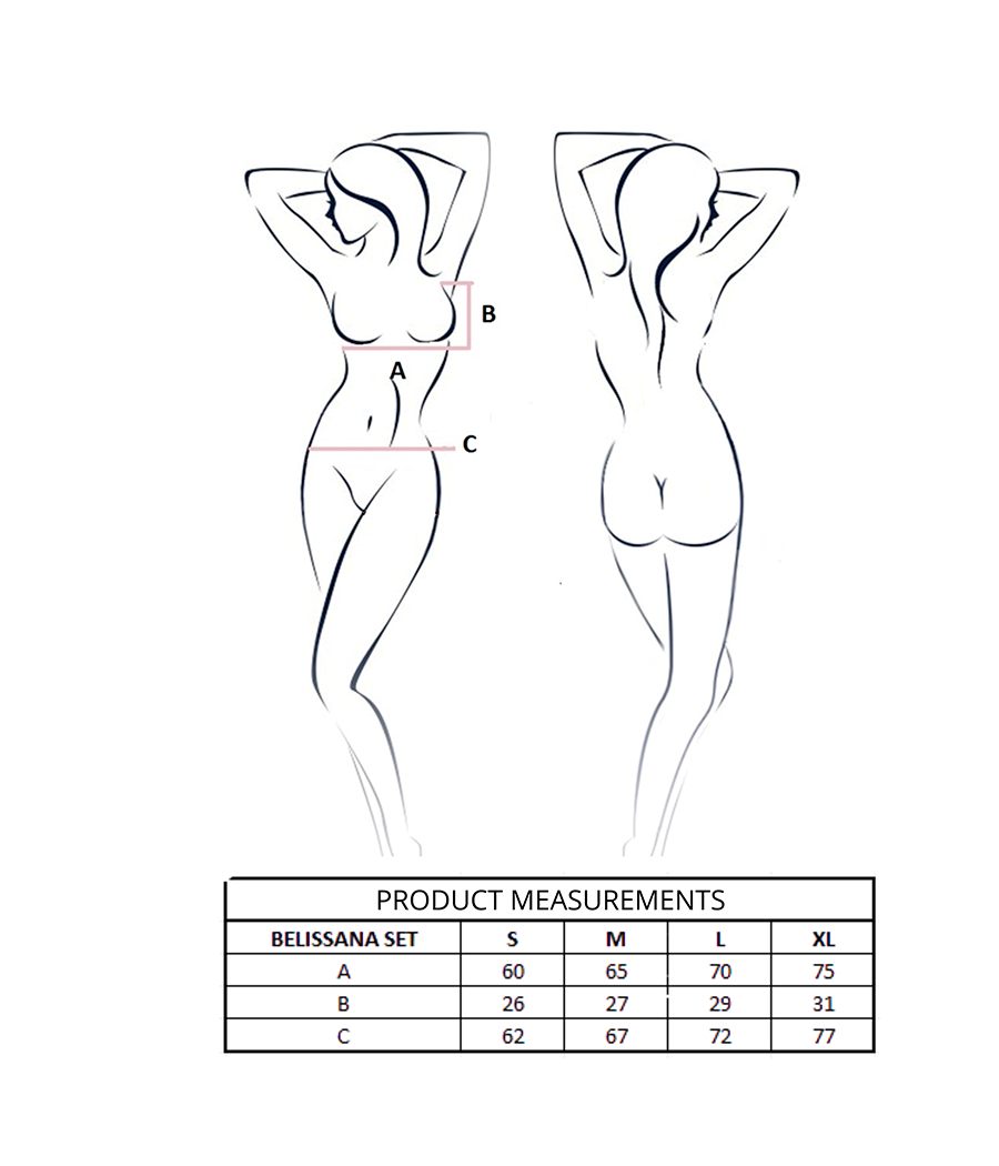PASSION - BELISSANA BRA + THONG SET WHITE L/XL