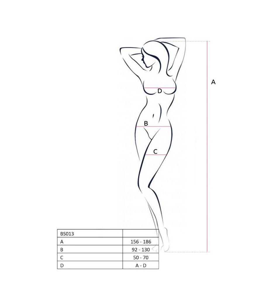 PASSION - WOMAN BS013 SCHWARZER BODYSTOCKING, EINE GRÖSSE
