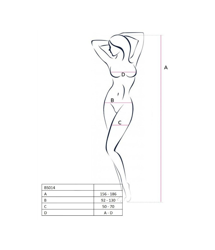 PASSION - WOMAN BS014 BODYSTOCKING ROJO TALLA ÚNICA