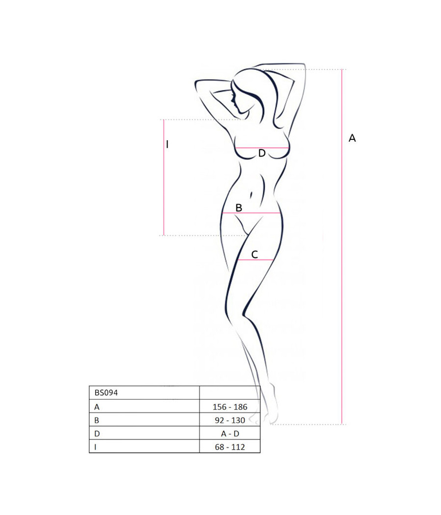 PASSION - BS094 BODYSTOCKING BLANCO TALLA ÚNICA