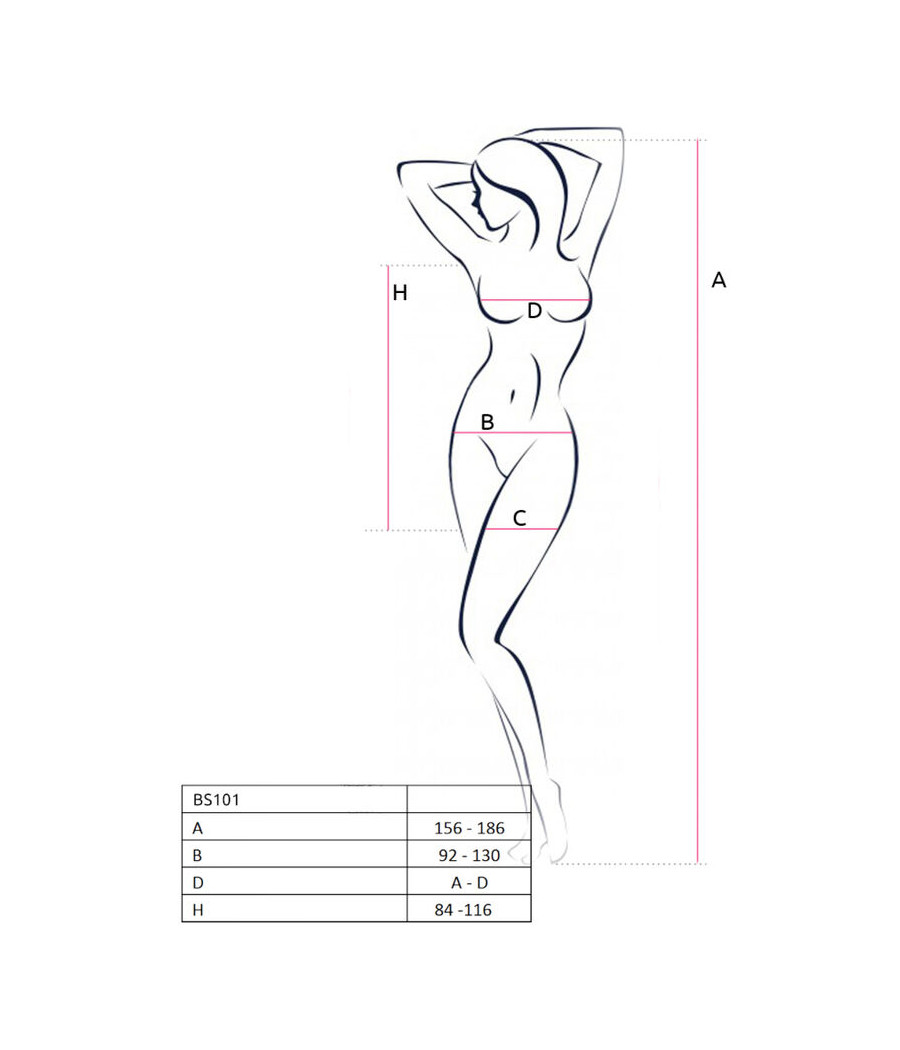PASSION - BS101 BODYSTOCKING NOIR TAILLE UNIQUE