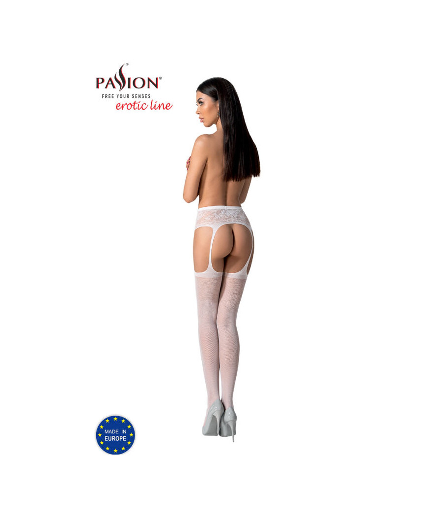 PASSION - S028 MEDIAS CON LIGUERO BLANCO TALLA ÚNICA