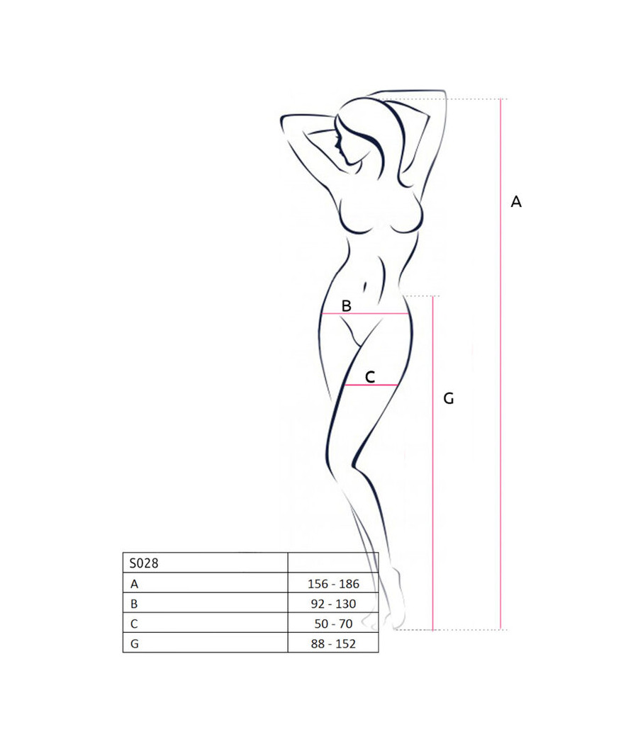 PASSION - S028 WHITE STOCKINGS WITH GARTER ONE SIZE