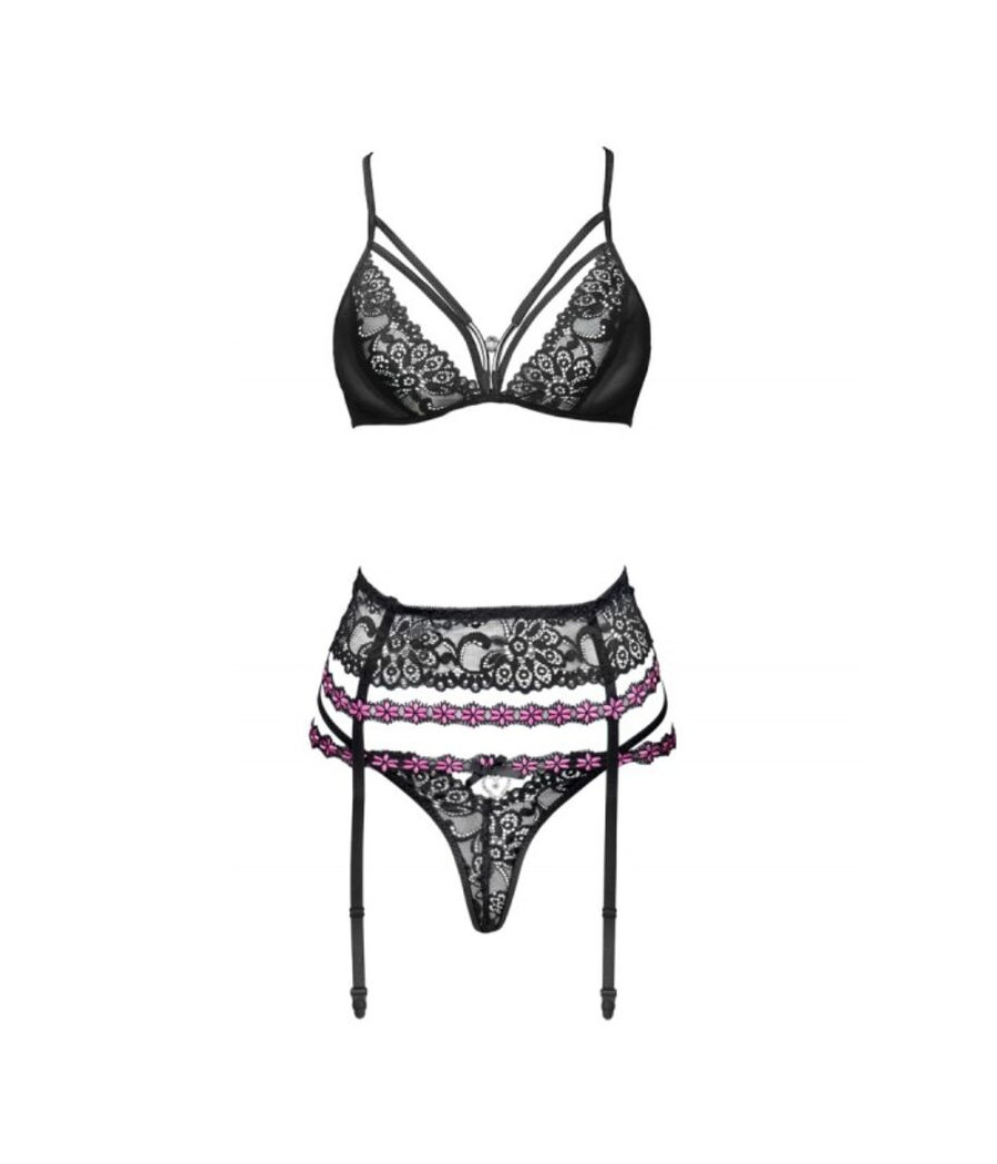 LIVCO CORSETTI FASHION - SNEHANA LC 90443 SUTI + CINTA LIGA + CALCINHA PRETA