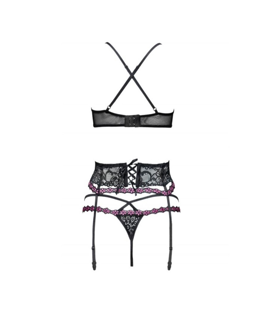 LIVCO CORSETTI FASHION - SNEHANA LC 90443 BH + STRUMPFGÜRTEL + HÖSCHE SCHWARZ