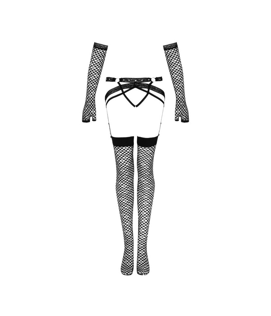 LIVCO CORSETTI FASHION - NEMALIA SET STRUMPFHALTER + STRÜMPFE + HANDSCHUHE SCHWARZ