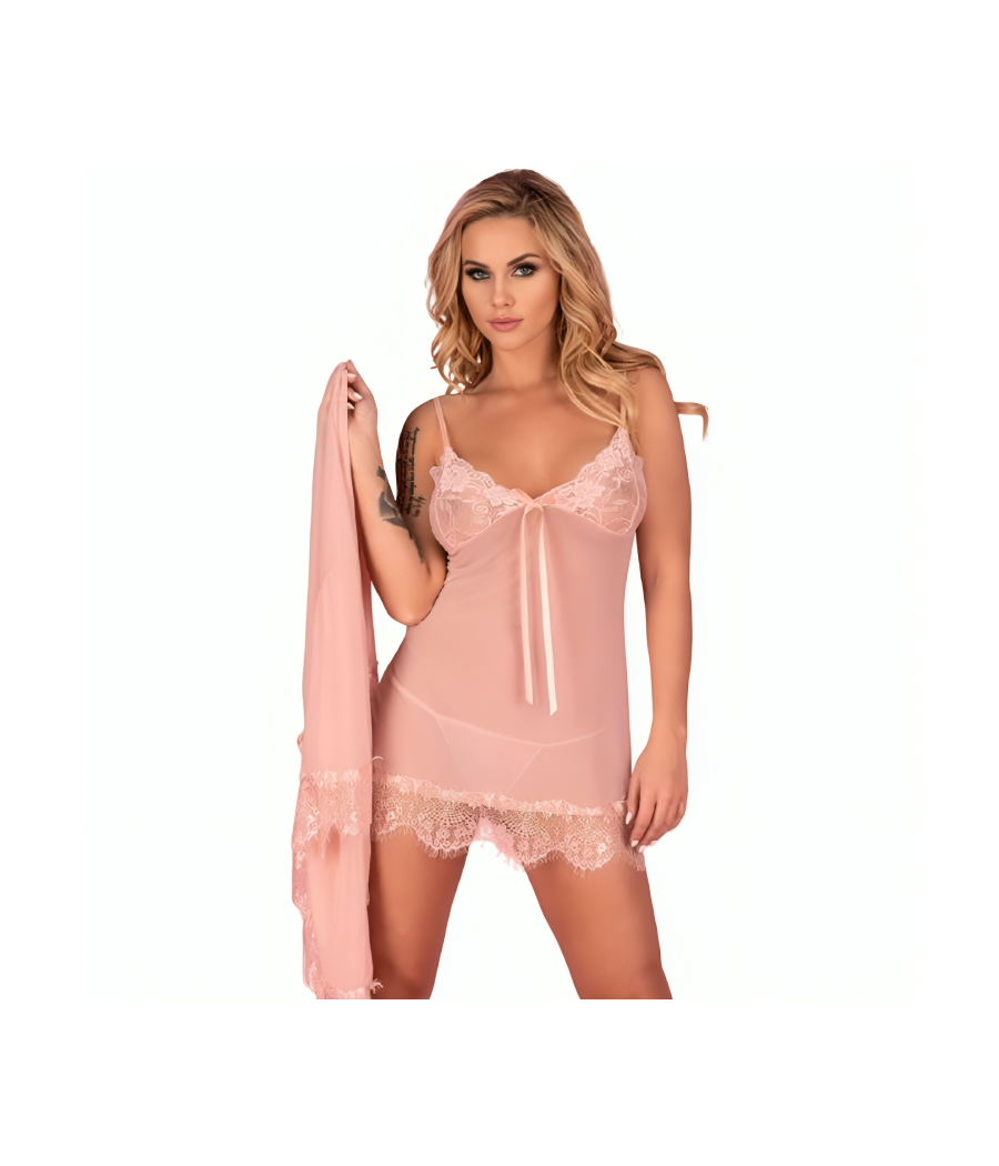 LIVCO CORSETTI FASHION - HYEONA 1710 BABYDOLL + PERIZOMA ROSA S
