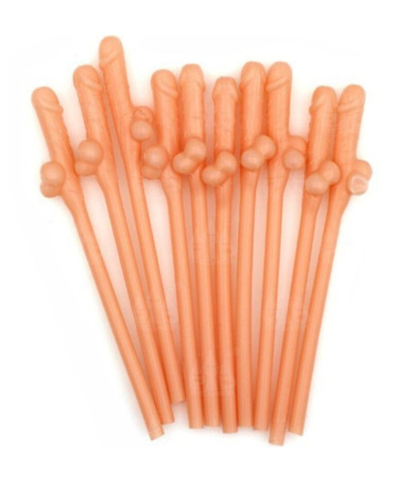 DIABLO PICANTE - 10 PENIS SHAPED STRAWS
