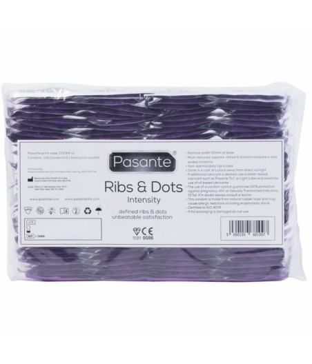 PASANTE - RIBS & DOTS PRESERVATIVOS INTENSITY 144 UNIDADES