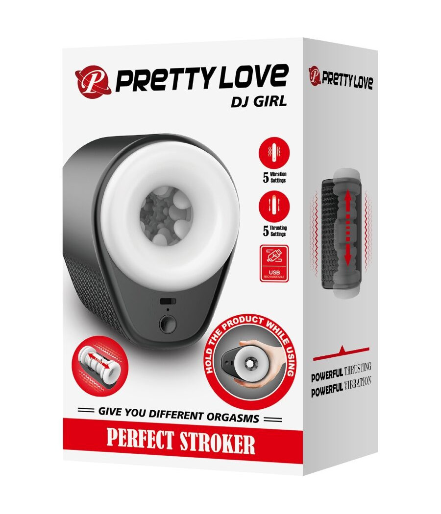 PRETTY LOVE - DJ GIRL MALE MASTURBATOR WITH VIBRATION 5 SETTINGS NEGRO