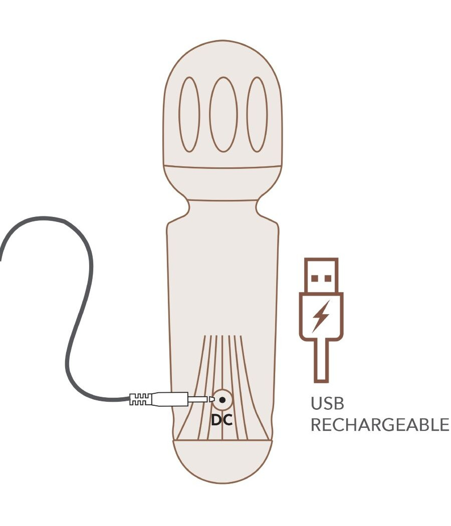 ROCKS-OFF - MINI BACCHETTA RICARICABILE 16 FUNZIONI ROSA PEONIA
