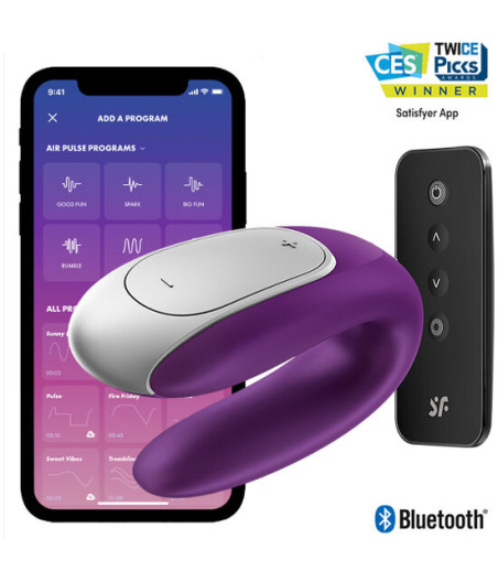 SATISFYER - DOUBLE FUN PARTNER VIBRATOR LILA