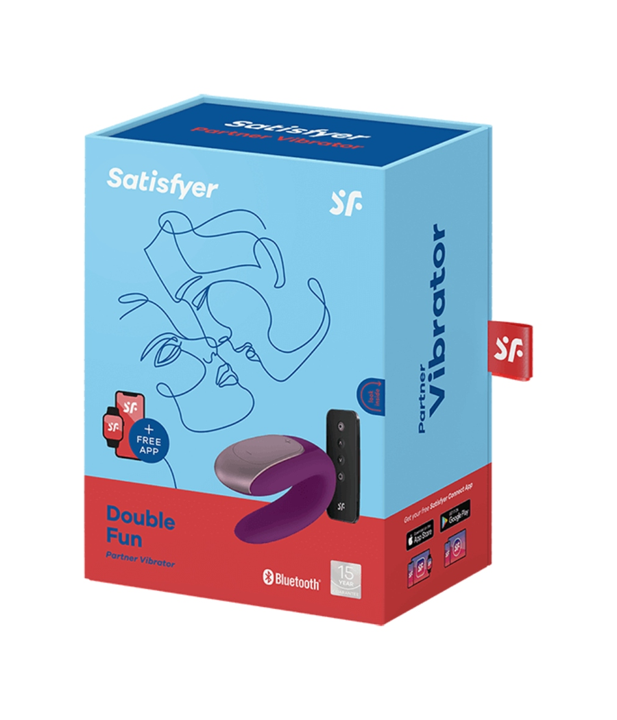 SATISFYER - VIBRADOR DOUBLE FUN PARTNER ROXO