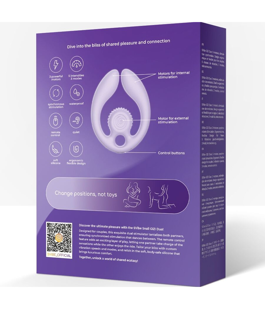SNAIL VIBE - GIZI DUO ESTIMULADOR DE CASAIS COM CONTROLE REMOTO LILACS