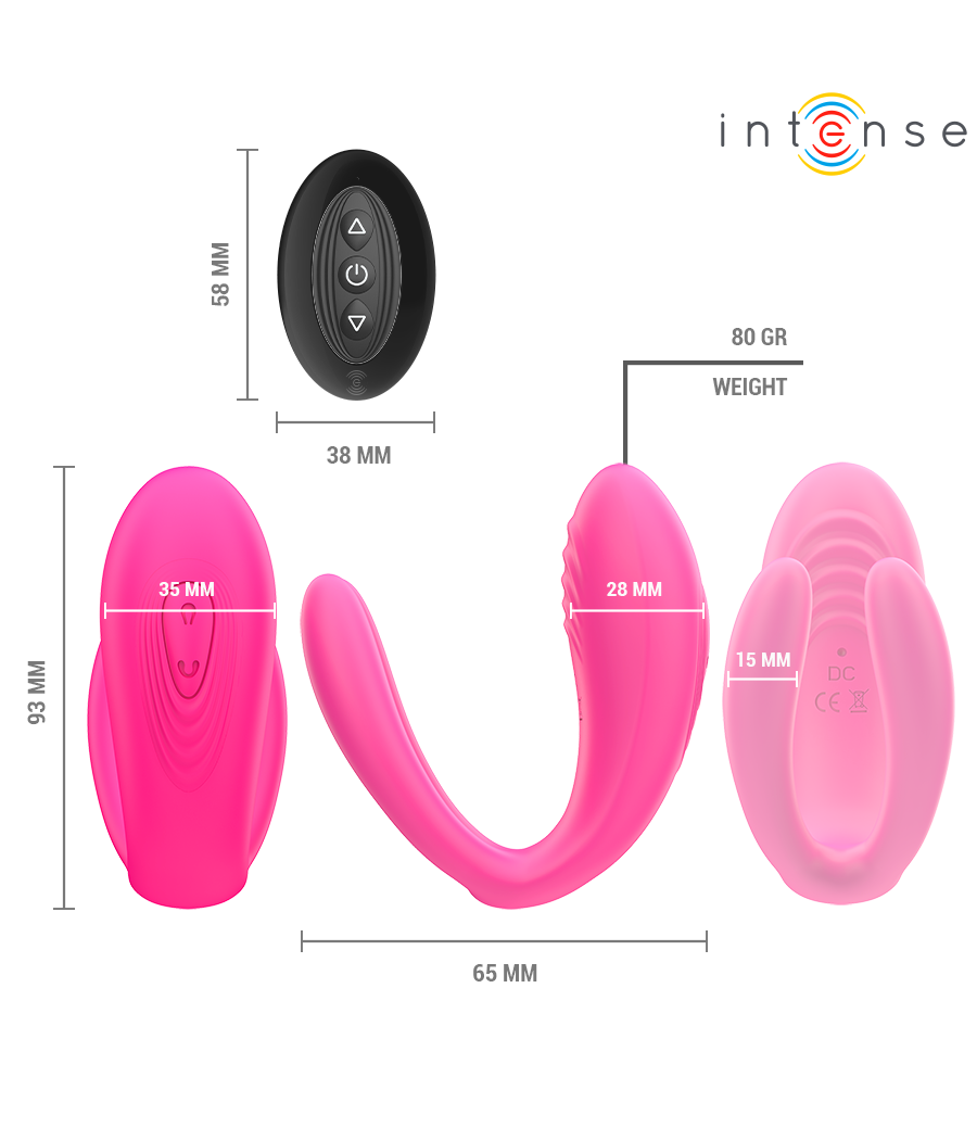 INTENSE - JULIA VIBRADOR DUPLO COM CONTROLE REMOTO