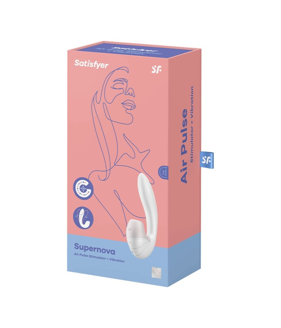 SATISFYER - ESTIMULADOR DE PULSO DE AR SUPERNOVA E VIBRAO BRANCO