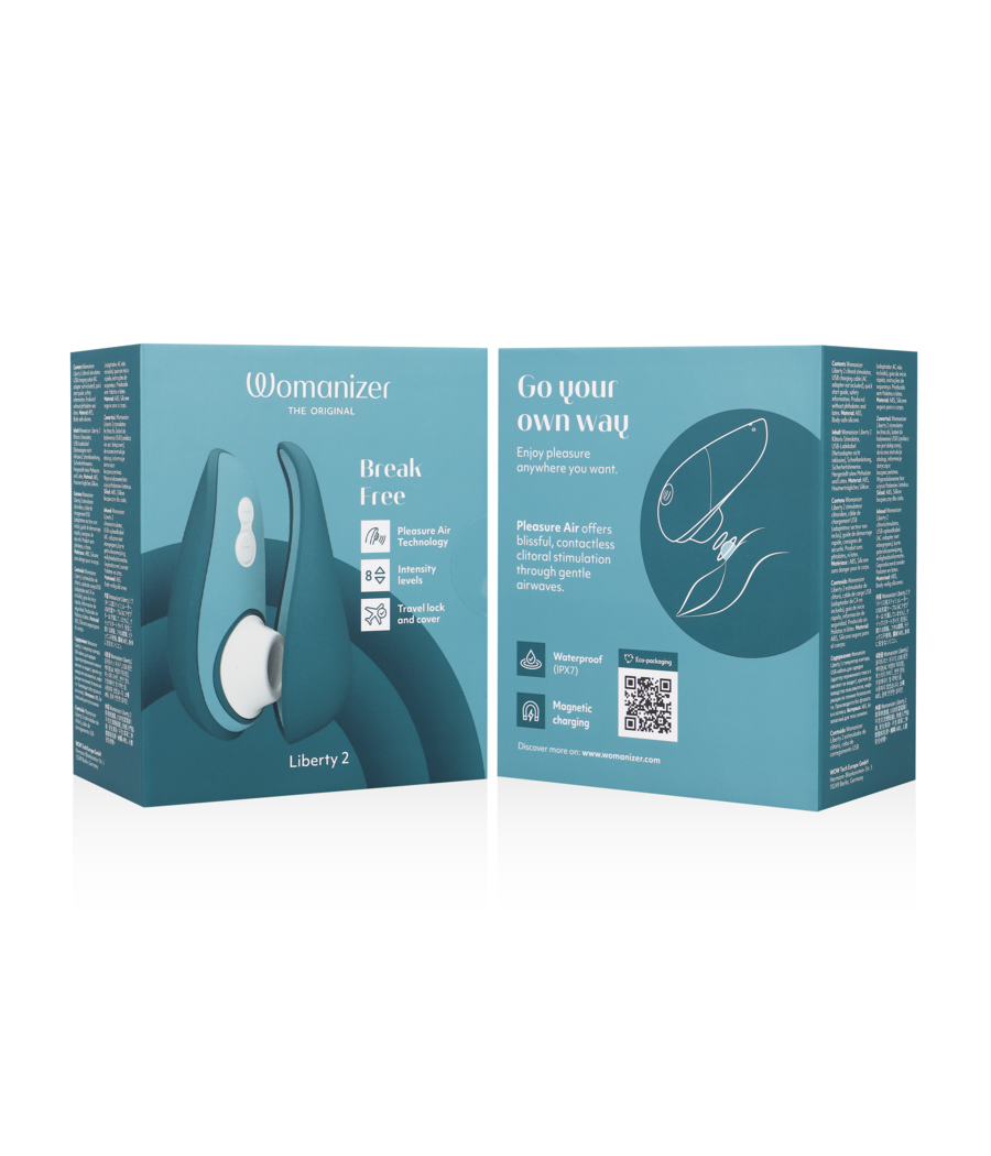WOMANIZER - LIBERTY 2 KLITORISSTIMULATOR & SAUGROHR BLAU