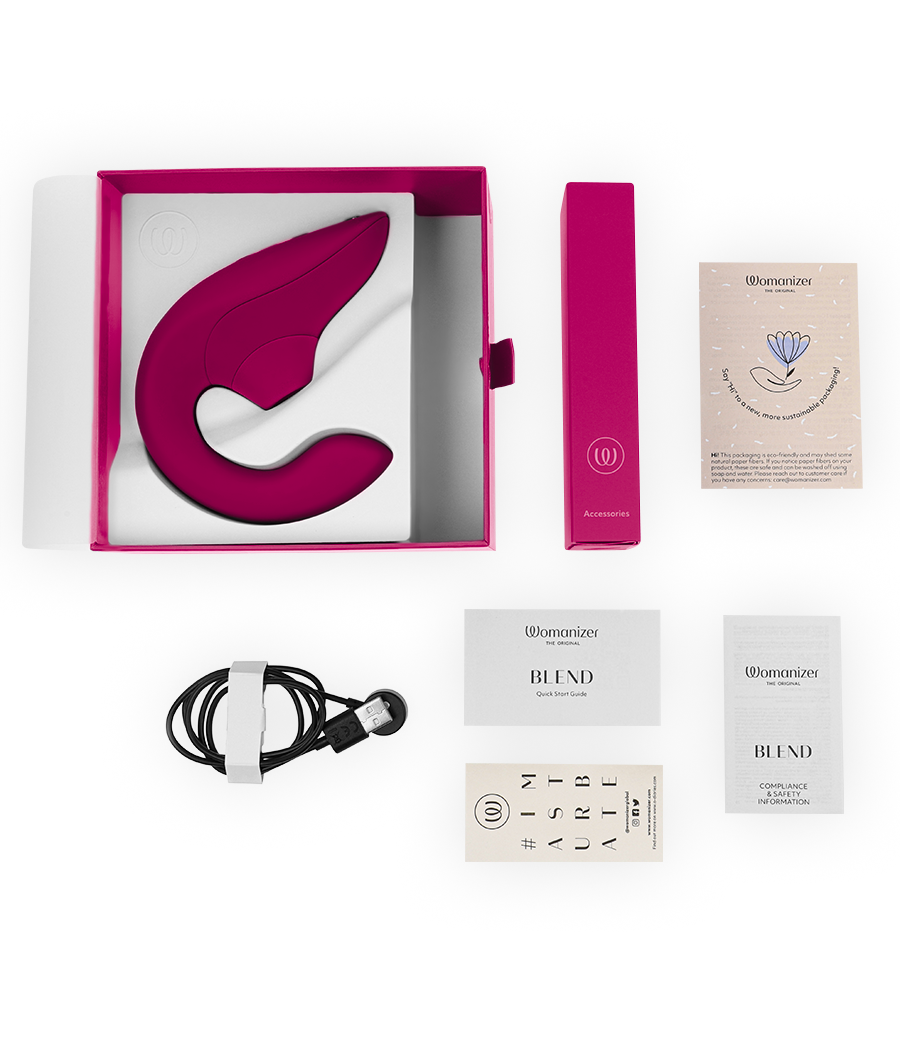 WOMANIZER - BLEND RABBIT VIBRATOR STIMULATOR VIBRANT PINK