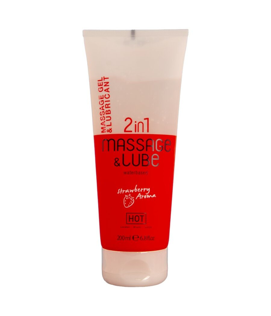 HOT - MASSAGE & GLIDE GEL 2IN1 FRAGOLA 200 ML