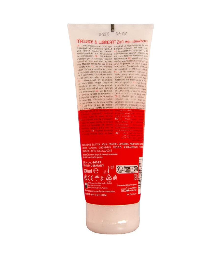 HOT - MASSAGE & GLIDE GEL 2IN1 STRAWBERRY 200 ML