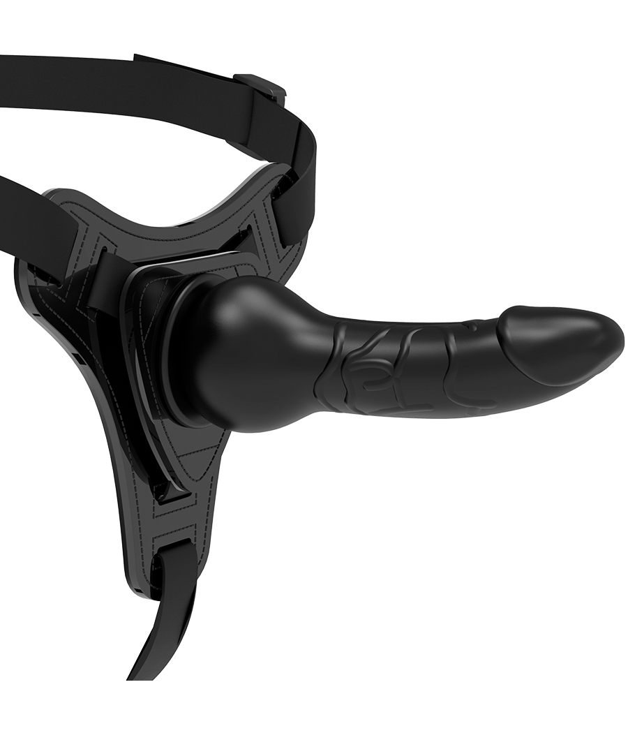 FETISH SUBMISSIVE HARNESS - SILICONA NEGRO REALISTIC 16 CM