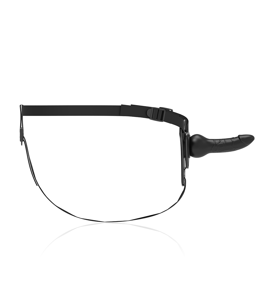 FETISH SUBMISSIVE HARNESS - SILICONA NEGRO REALISTIC 16 CM