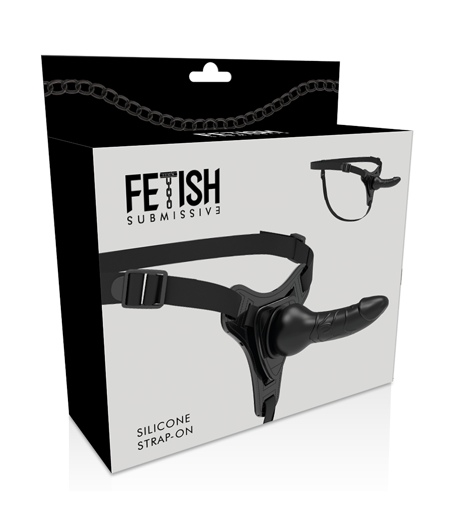 FETISH SUBMISSIVE HARNESS - BLACK SILICONE REALISTIC 16 CM
